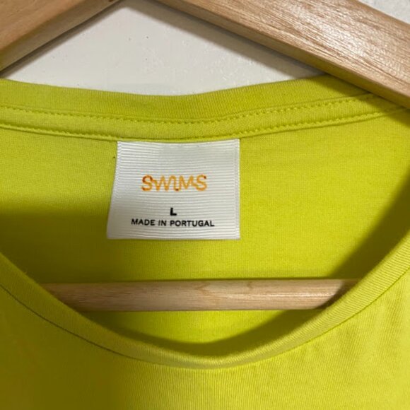 SWIMS Made in Portugal Men's Lime Green Performance T-Shirt Size L - Picture 4 of 8